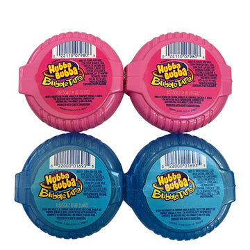 Hubba Bubba Original Bubble Tape and Hubba Bubba Sour Blue Raspberry Bubble Tape Bundle  6 Feet of gum Each Tape  2 Original Fla