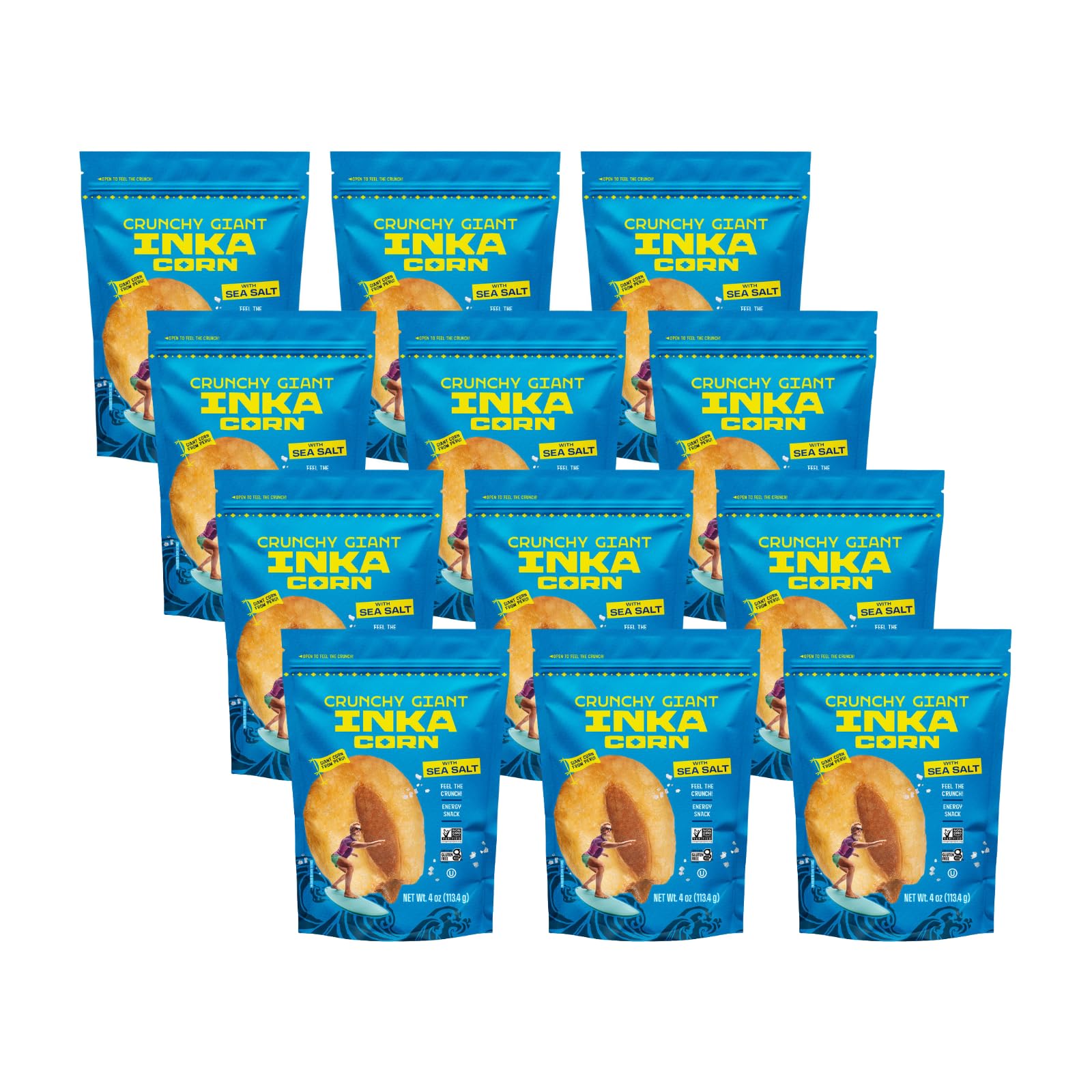Inka Crops Corn Nuts, Gluten Free Roasted Giant Corn, Original Flavor, 4 Ounce (Pack of 12)