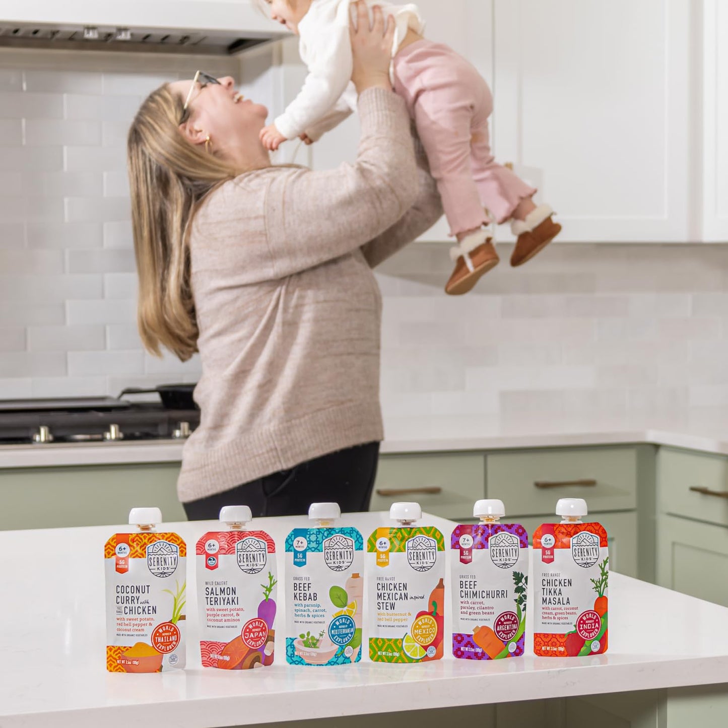 Serenity Kids 7+ Months Baby Food Pouches - Beef Chimichurri 3.5 Oz Pack Of 12-5G Protein Nutrient-Packed Meat Snacks - Bpa-Free Organic Veggie Pouches - On-The-Go Toddler Snacks & Baby Essentials