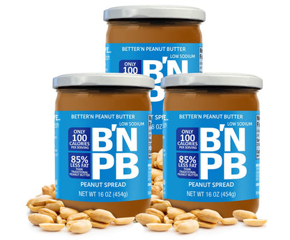 Low Fat and Low-Sodium Peanut Butter Spread by Bettern Peanut Butter, Creamy Low-Calorie Peanut Spread with No Saturated Fat, Gl