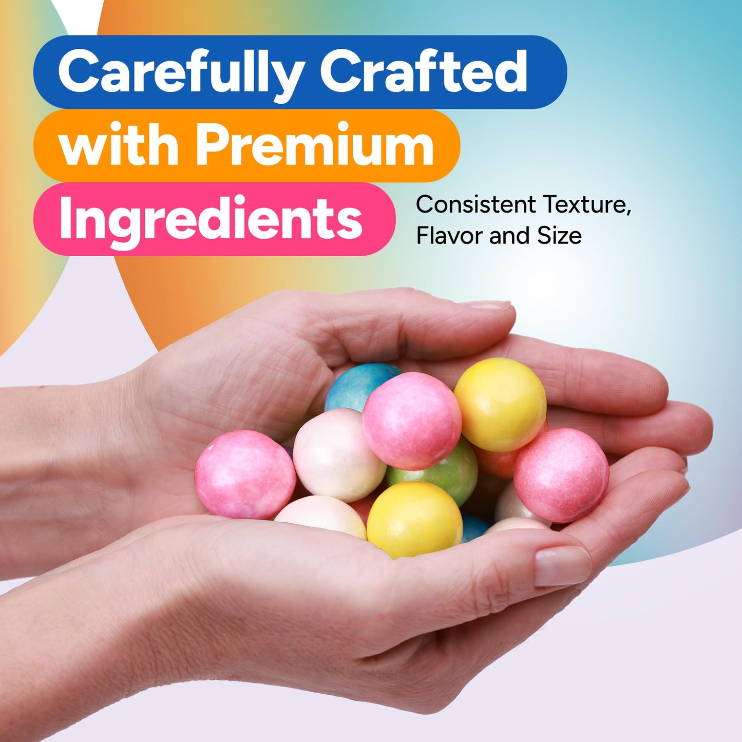 Gumballs For Gumball Machine - Shimmer Spring Mix 1 Inch Large Gumballs - Baseball Softball Bubble Gum For Kids - Sweet Chewing