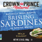 Crown Prince Brisling Sardines in Spring Water, 3.75 oz Cans, Pack of 12