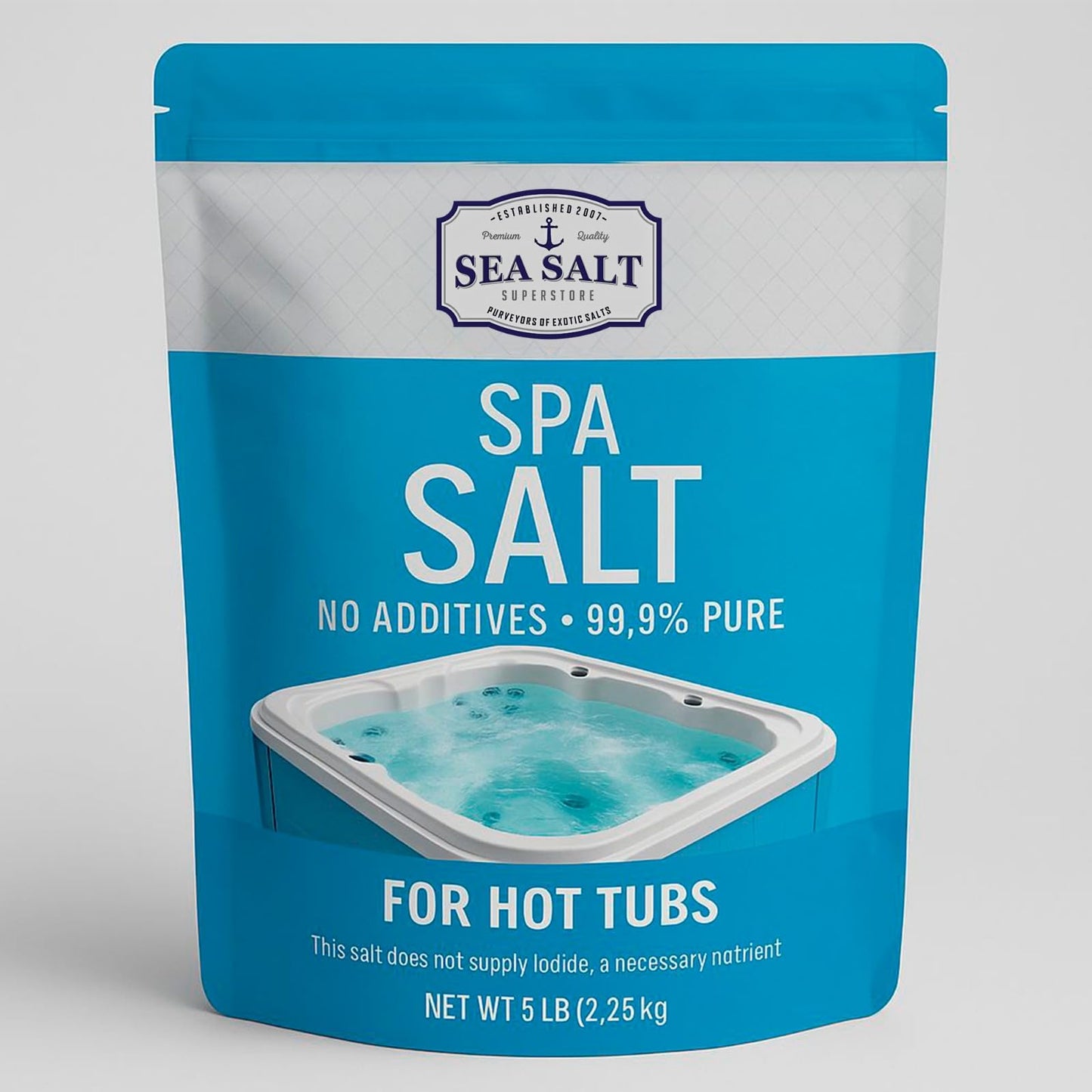 Hot Tub Spa Salt for Water Systems & Chlorine Generators, Pool Salt for Hotspring, Jacuzzi, Caldera, Ace, & Freshwater, 5 Lbs/50