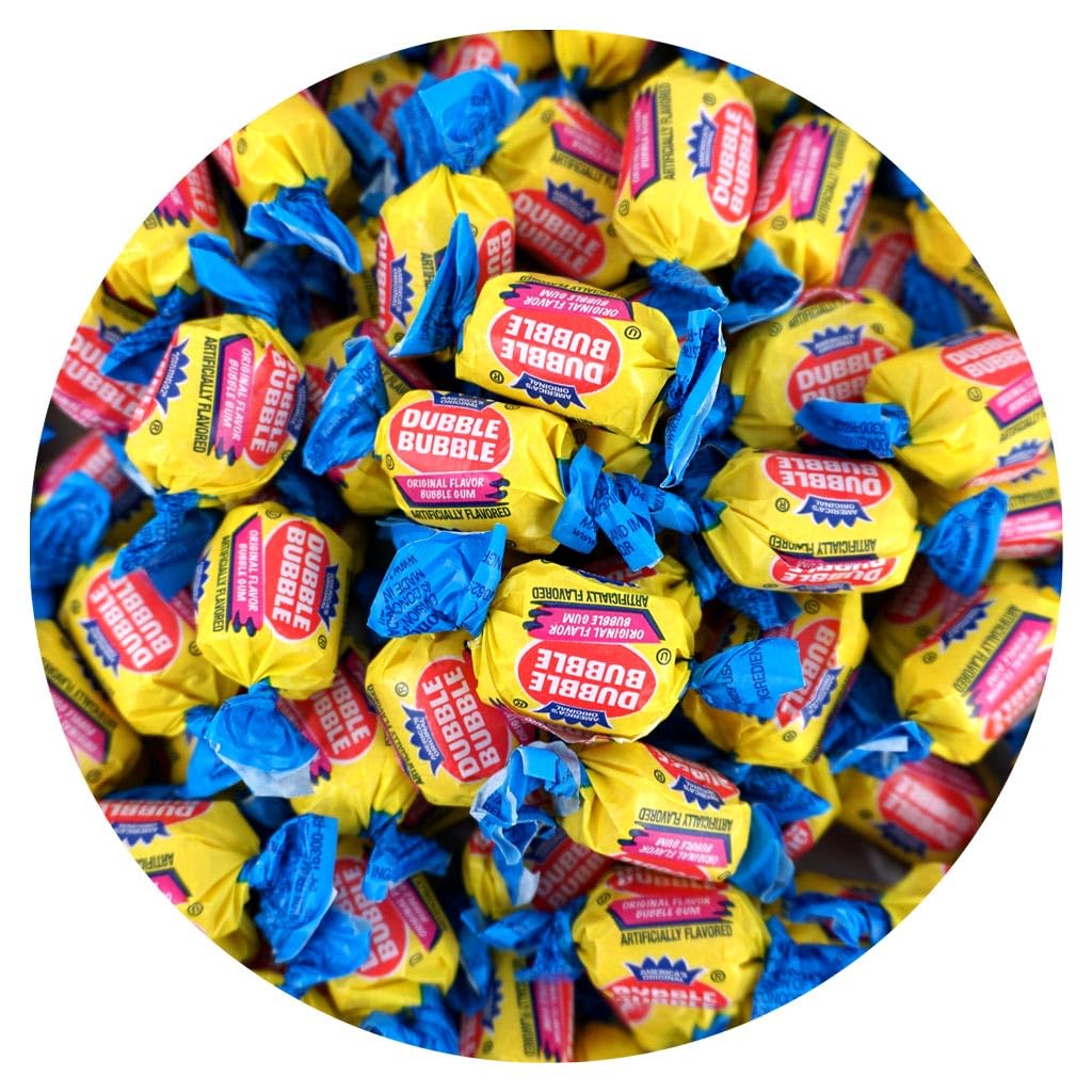 Dubble Original Classic Bubble Gum - 5 Pound Bulk Bag (Approx. 350 Pieces) - Individually Wrapped Gum (Original - Pink Gum)
