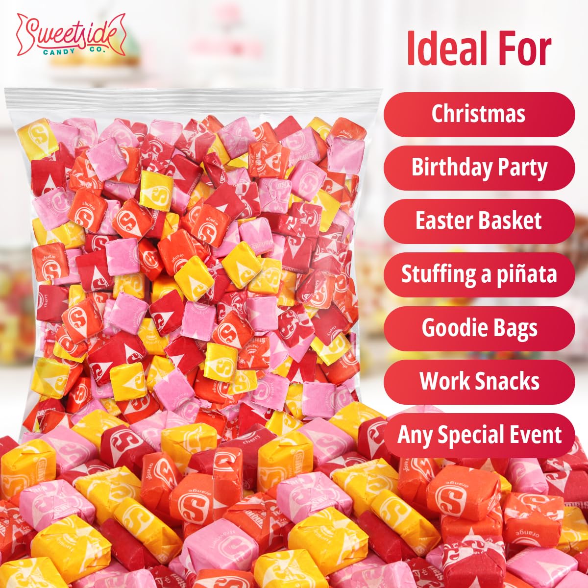 Fruit Chews Candy  2lb Pack of Starbrst Candy Bulk  Individually Wrapped for Freshness and Easy Sharing  Perfect Bulk Candies for Buffet Spreads at Weddings  Movie Nights and School Functions
