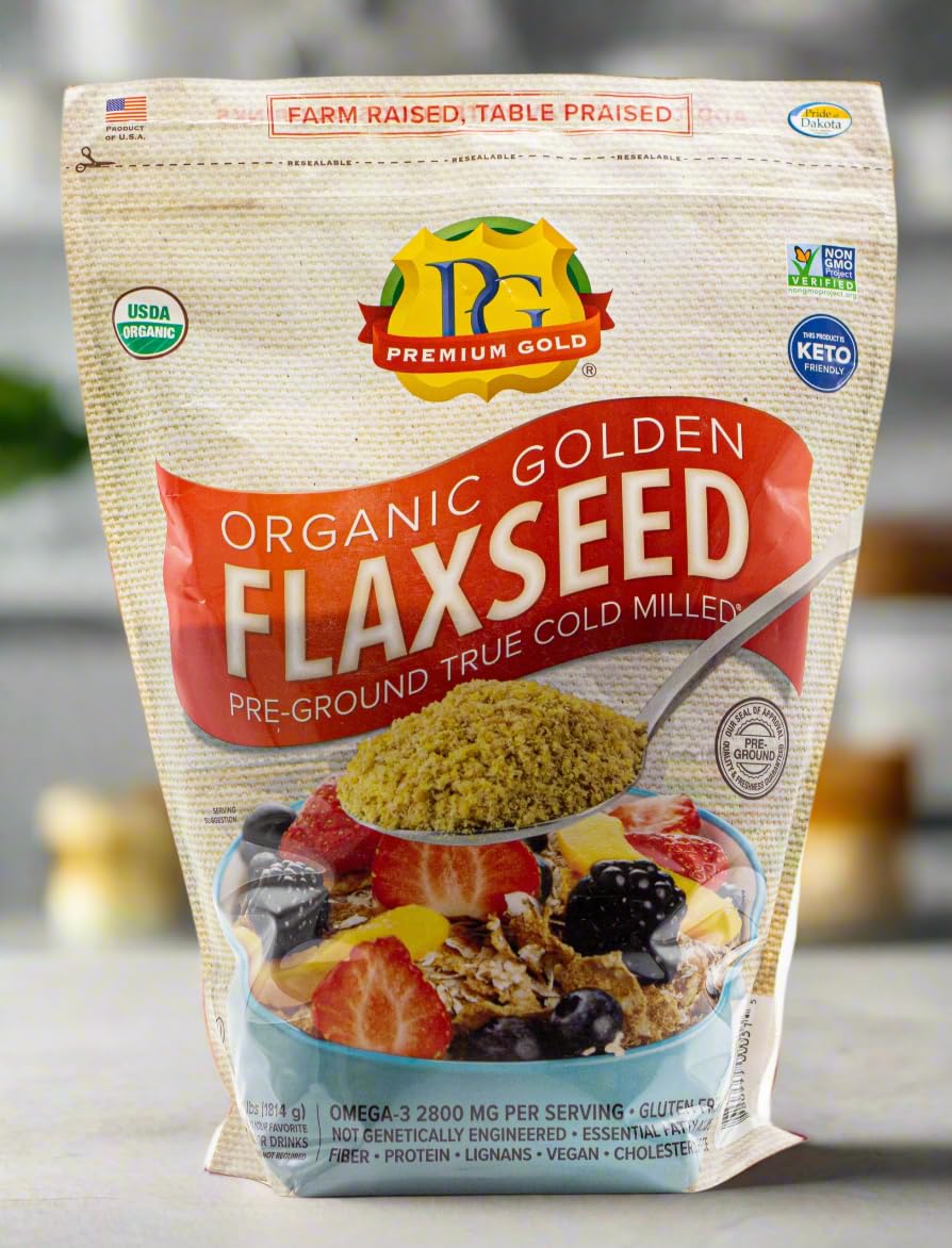 PREMIUM GOLD Organic Ground Flax Seed, 4 lbs, Golden, Model TS0417-A700ML-M659