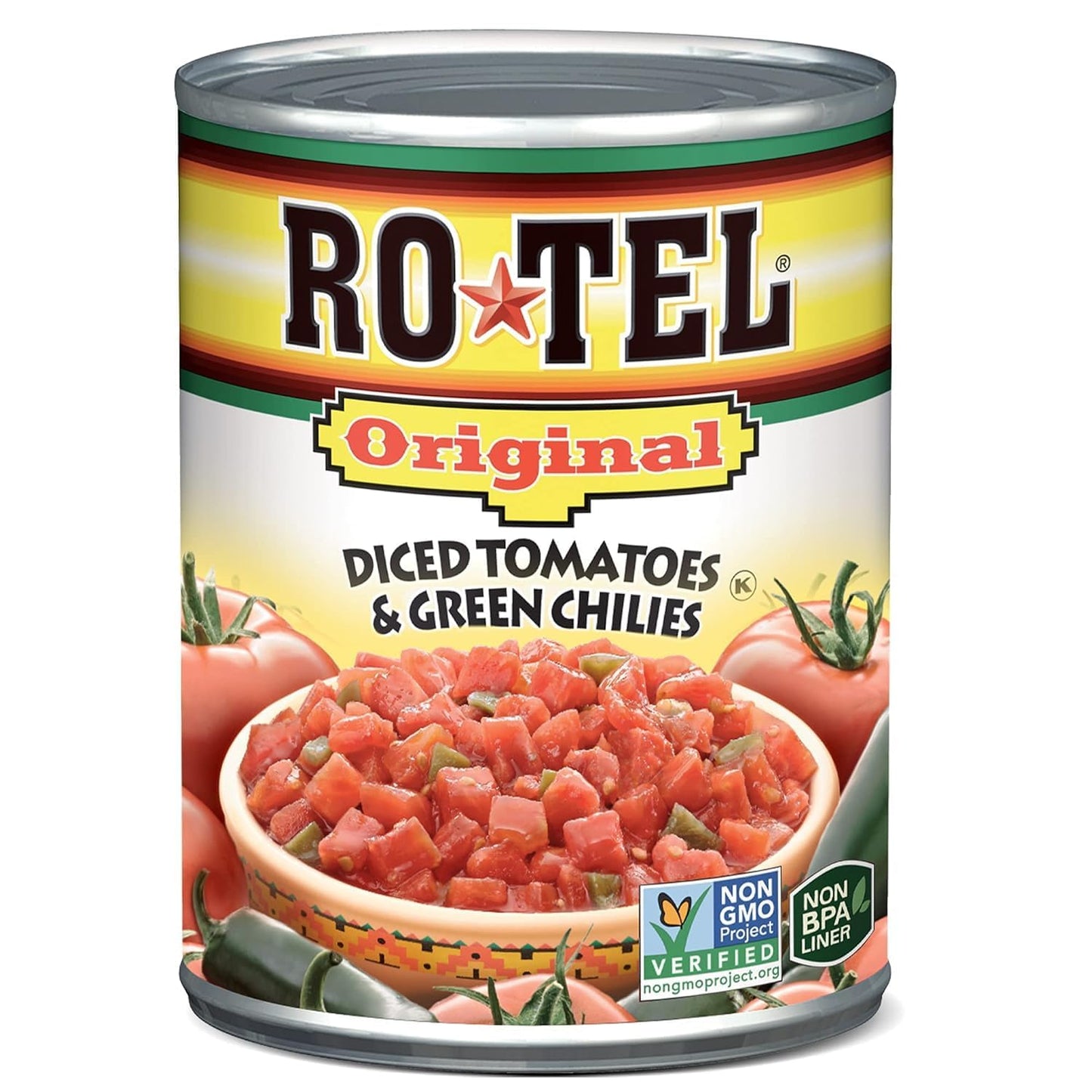 Ro_Tel Original Diced Tomatoes And Green Chilies, 10 Oz Can, Pack Of 4