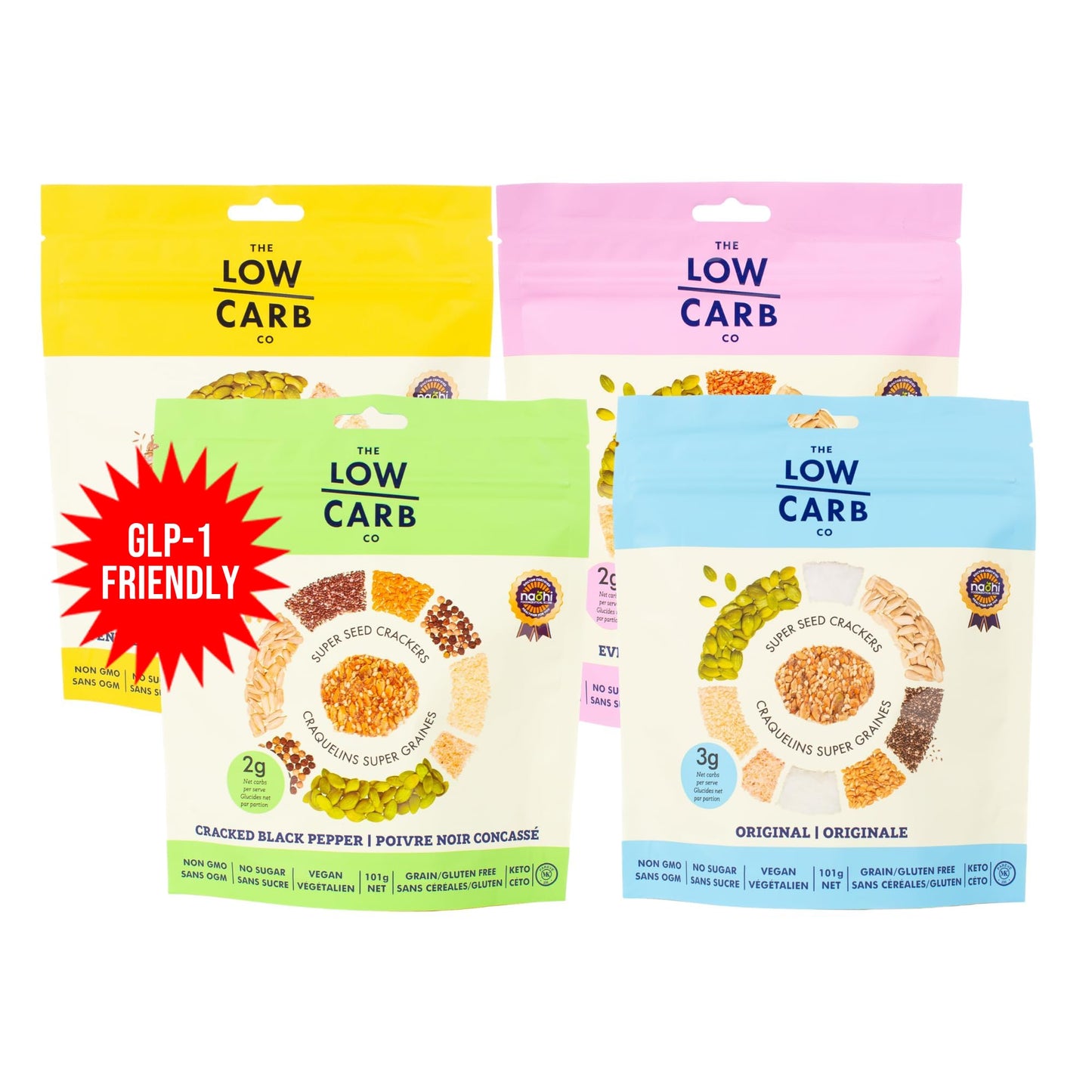Super Seed Crackers, Gluten Free & Keto Friendly Healthy Snacks, Vegan, Zero Sugar, Paleo & Diabetic Friendly, Nut Free, 20g Hig
