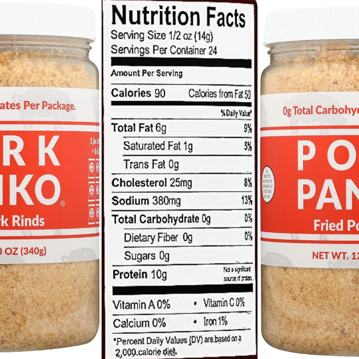 Pork Panko 12Oz Fried Carb Pork Rinds - Pork Rind Crumbs - Pork Panko Crumbs