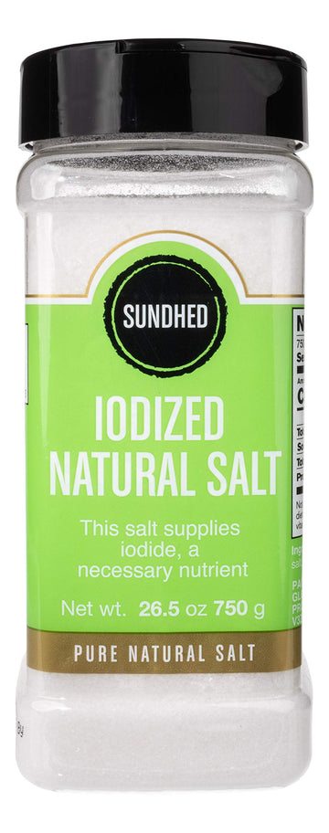 Sundhed Natural White Rock Salt (Fine) in Refill | 750 Grams (26.45 oz) | Gourmet Seasoning Salt | Real and Natural Iodized Tabl