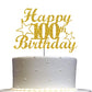 100 Birthday Cake Topper Gold Glitter, Party Decoration Ideas, Premium Quality, Sturdy Doubled Sided Glitter, Acrylic Stick. Mad