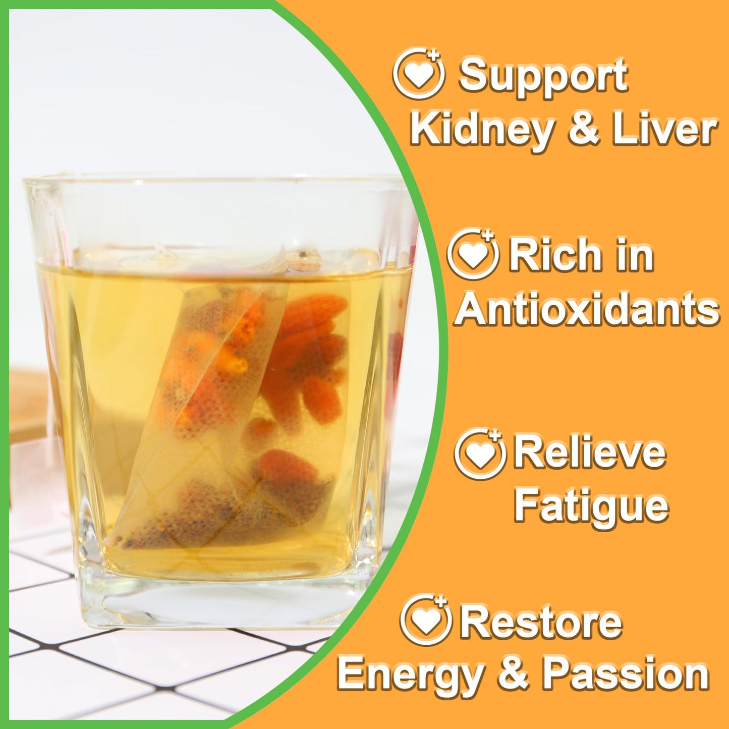 TEARELAE Goji Berry Tea Bags - Herbal Tea Combination for Men - 36 Count - Non-GMO, Caffeine-free
