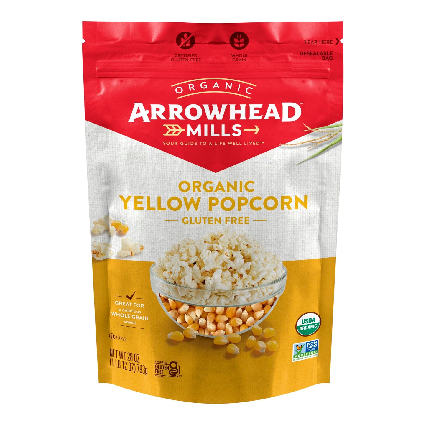 Arrowhead Mills Organic Yellow Popcorn, 28 oz