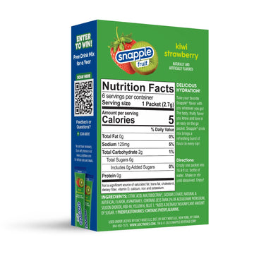 Snapple Kiwi Strawberry Powder Drink Mix - 12 Boxes of 6 Powder Sticks, 72 Sticks Total | Sugar Free | On-the-Go Hydration for R