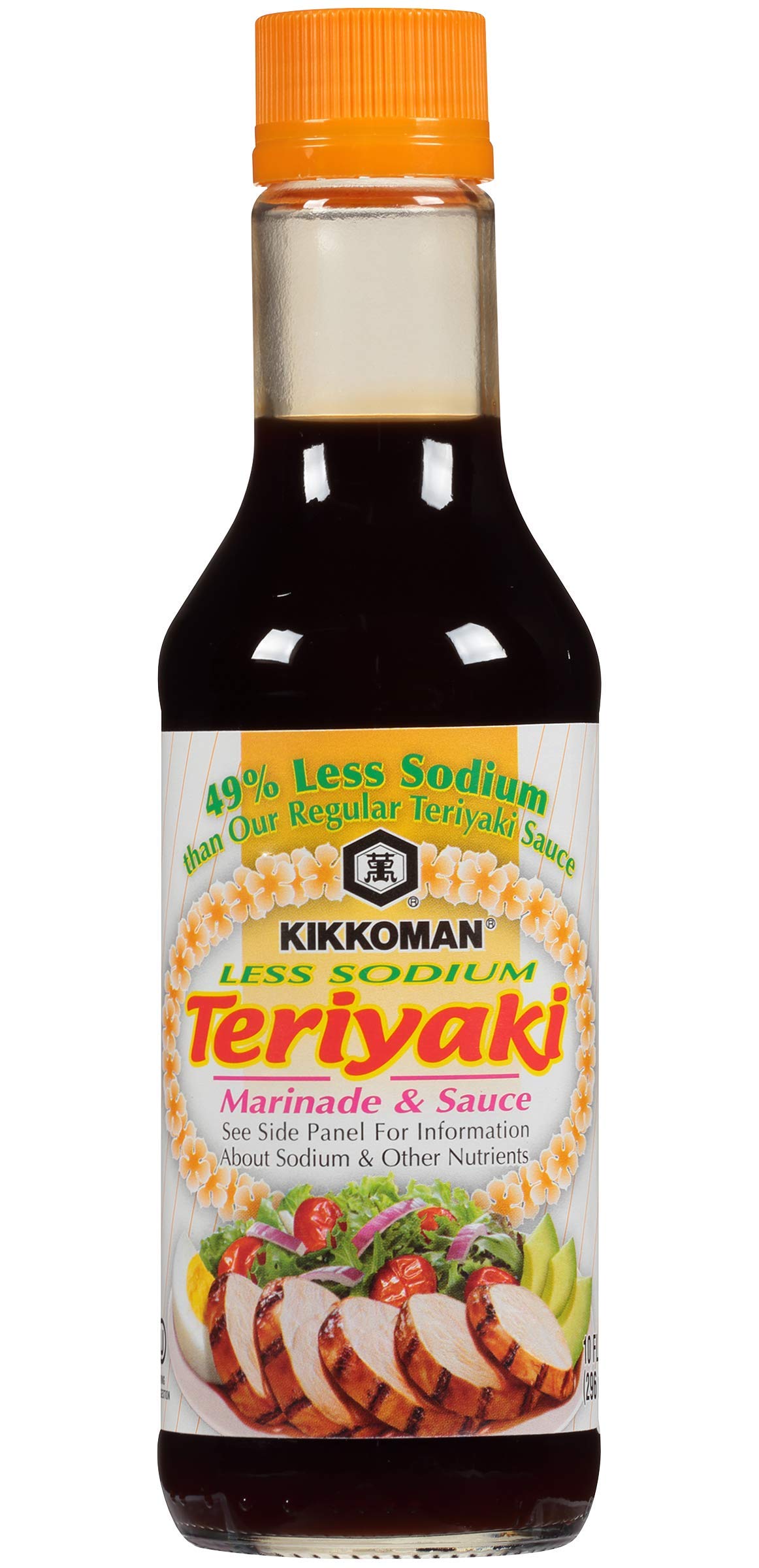 Kikkoman Less Sodium Teriyaki Sauce, 10 Ounce (Pack of 2, Total of 20 Fl Oz) (2-Pack)