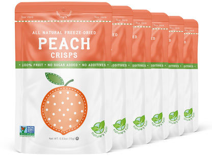 Natures Turn Freeze-Dried Peach Crisps - Healthy, Gluten-Free, Crispy & Delicious, Plant-Based Snack, Ideal for Cereal, Smoothie