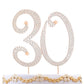 Zkptops 30th Anniversary Cake Topper, Rose Gold Bling Rhinestone Decoration, Keepsake for Women