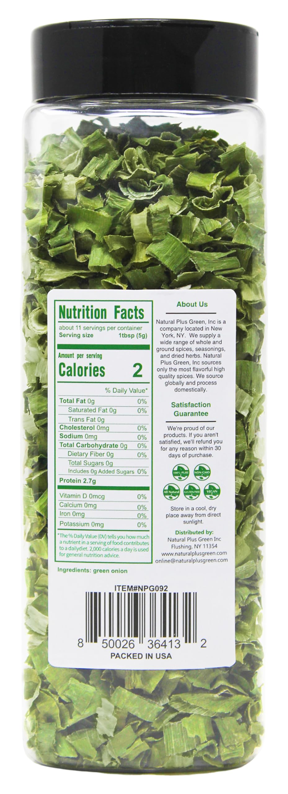Npg Freeze Dried Chopped Green Onions 2 Oz, All Natural Non-Gmo Gluten Free, Dry Green Onions, Dried Scallions, Gourmet Spring G