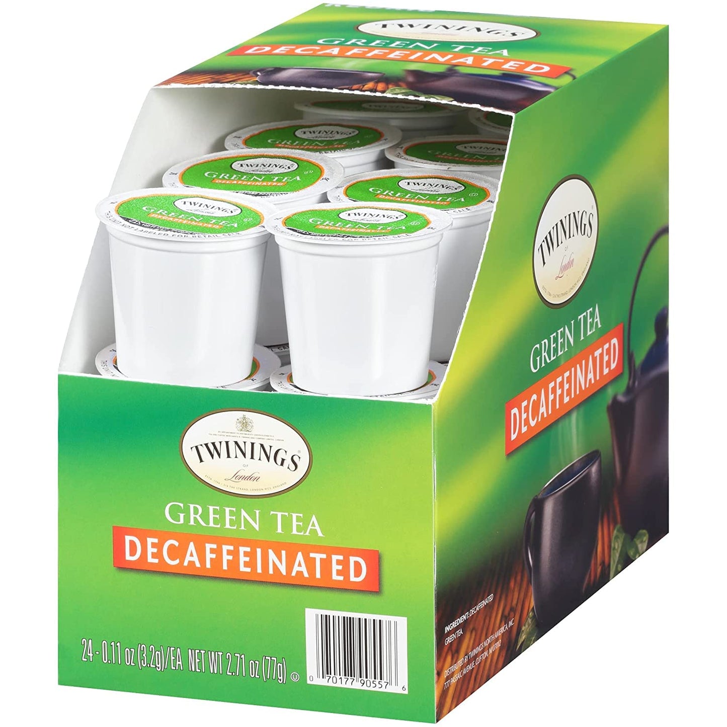 Twinings Decaffeinated Green Tea K-Cup Pods for Keurig, 24 Count (Pack of 1), Smooth Flavour, Enticing Aroma, Enjoy Hot or Iced