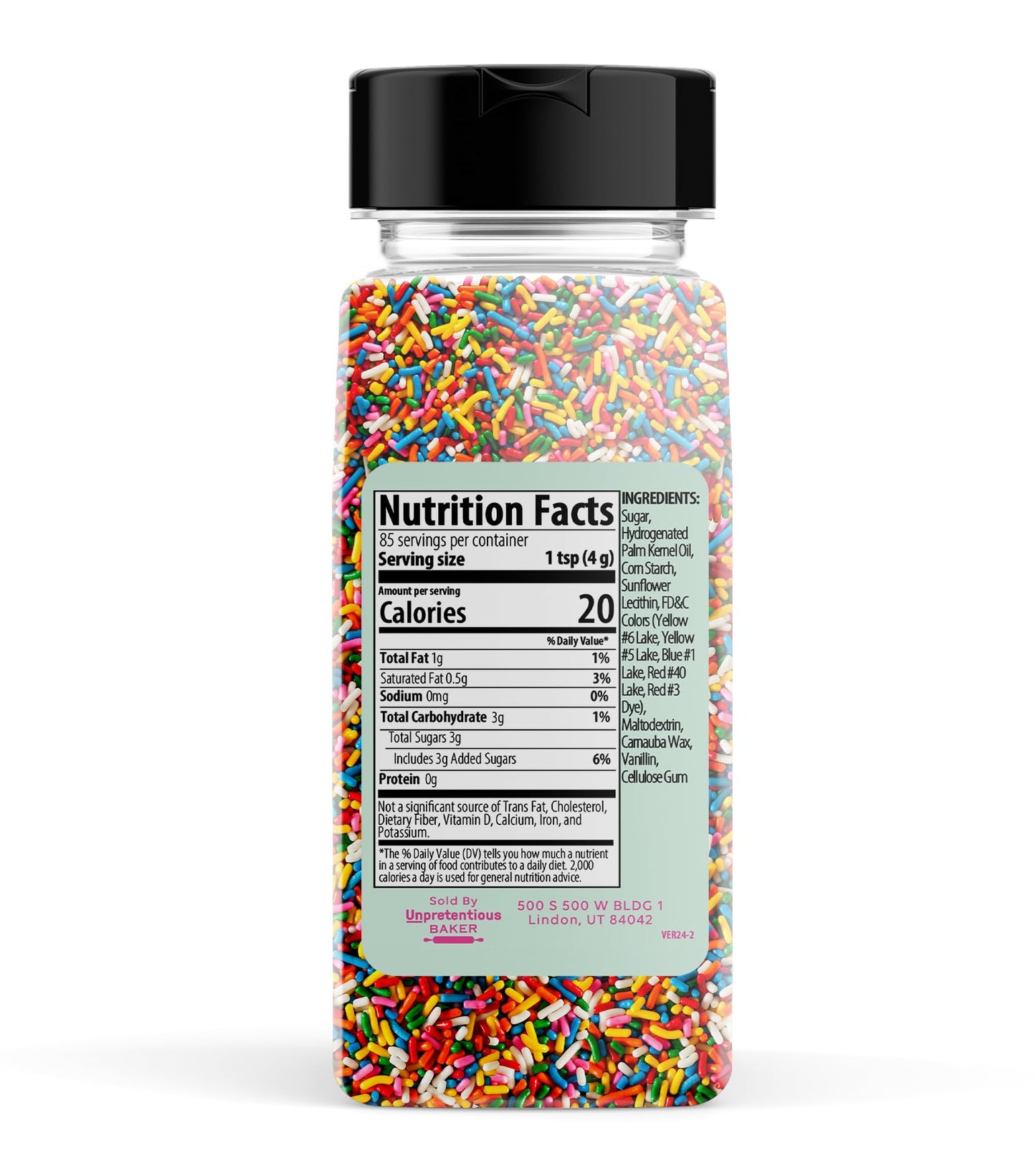 Unpretentious Rainbow Sprinkles Jimmies 2 Cup Shaker Jar - Colorful & Bright for Festive Occasions