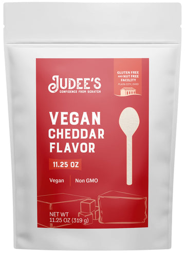 Judees Vegan Cheddar Flavor Powder 11.25Oz - 100% Non-Gmo, Vegan, Gluten-Free & Nut-Free - Great Dairy Cheese Powder Alternative