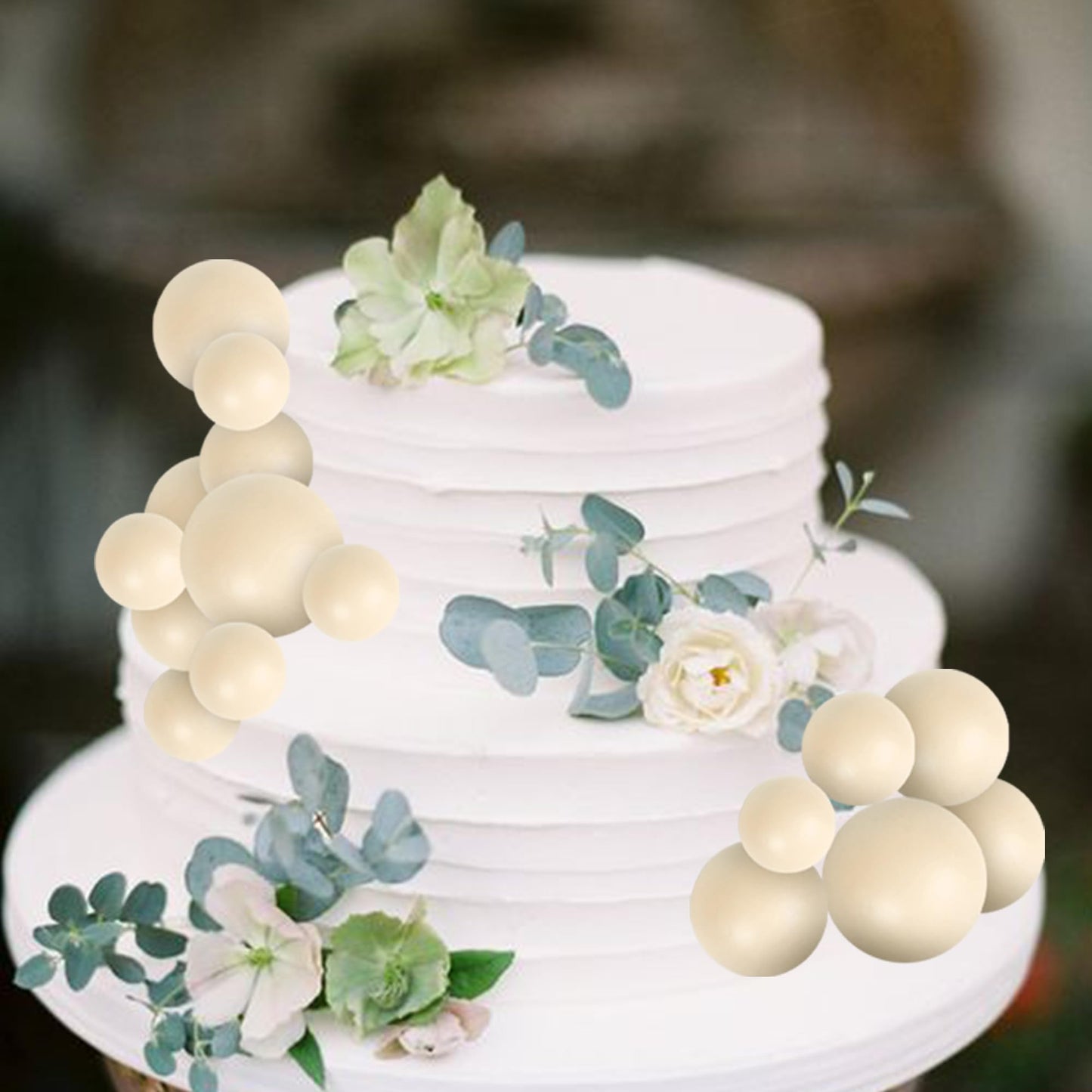 Rssta i Cake Topper Balls - 30 Pack Foam Baking Decorations, 0.7*3.1 to 1.4*4.1 inches, Khaki, Model XM237-k