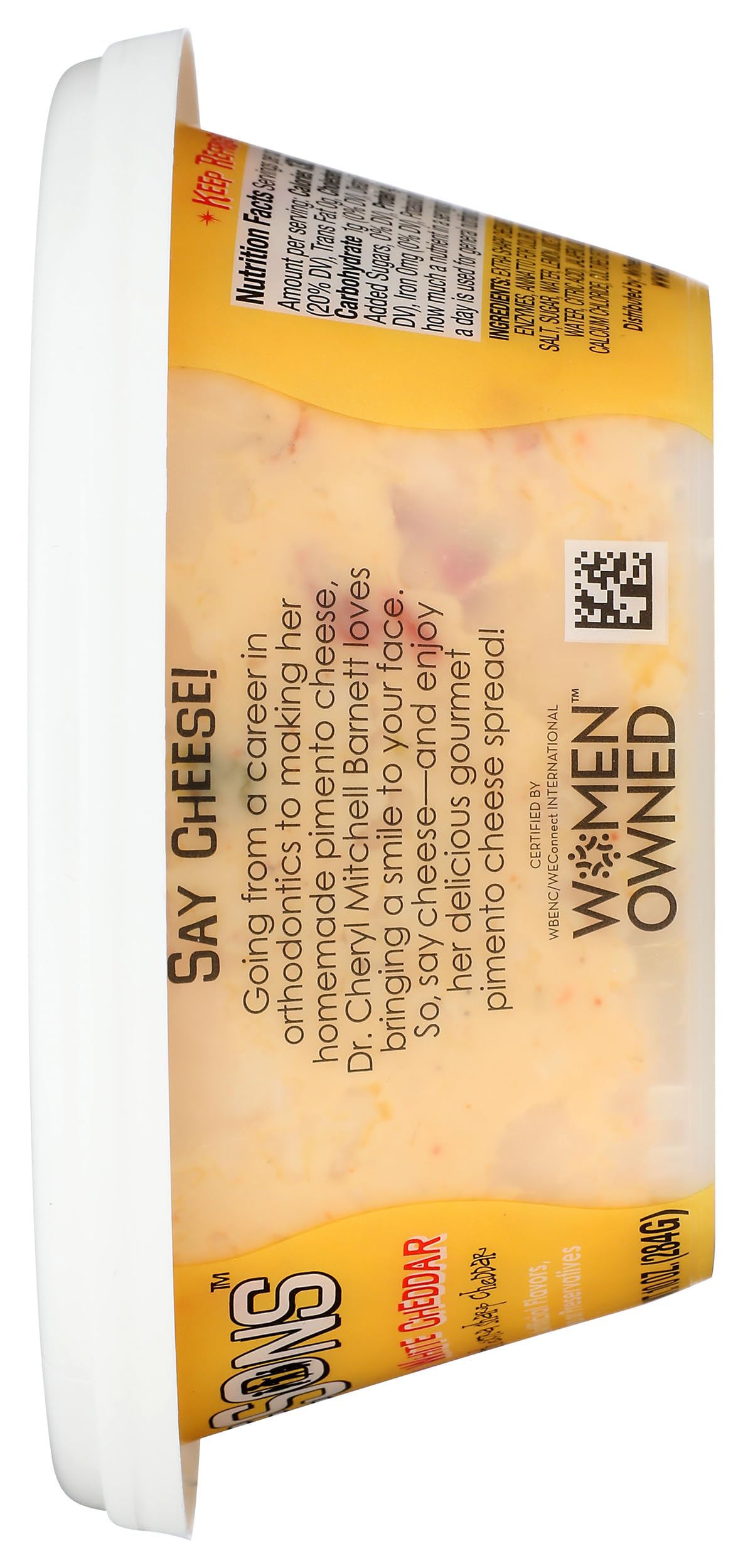 Mythreesons Spicy White Cheddar Pimento Cheese, 10 Oz