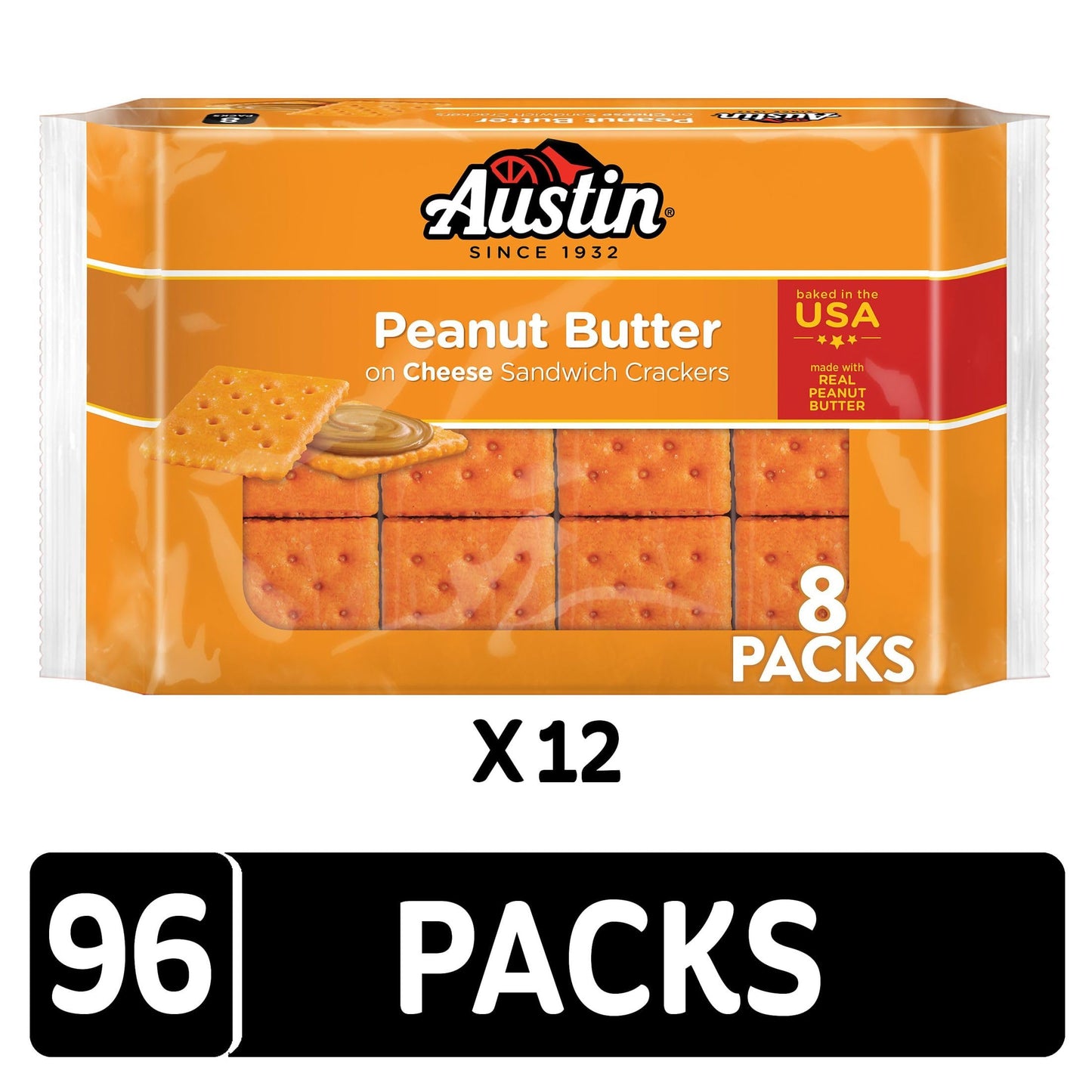 Austin  ers Sandwich  ers, Peanut Butter on Cheese, 1.38 oz (Pack of 12)