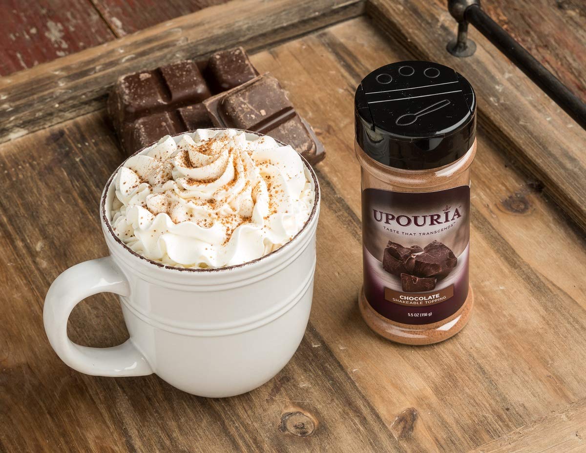 Sunny Sky Upouria Coffee Topping Variety Pack - Chocolate, Cookies N Cream, French Vanilla and Cinnamon with Brown Sugar - 5.5 O