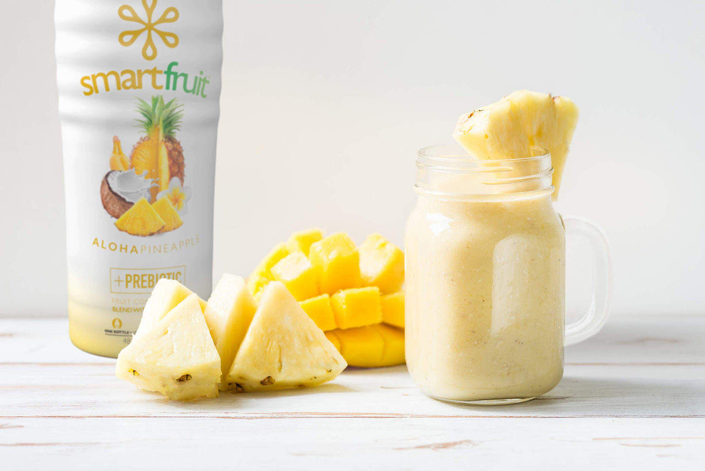 Smartfruit Aloha Pineapple + Prebiotic – 100% Real Fruit Purée With Pineapple, Banana, Apple & Coconut – Great For Smoothies, Juice, Yogurt, Cocktails, Teas – High In Vitamin A – 2-Pk, 48Oz Each