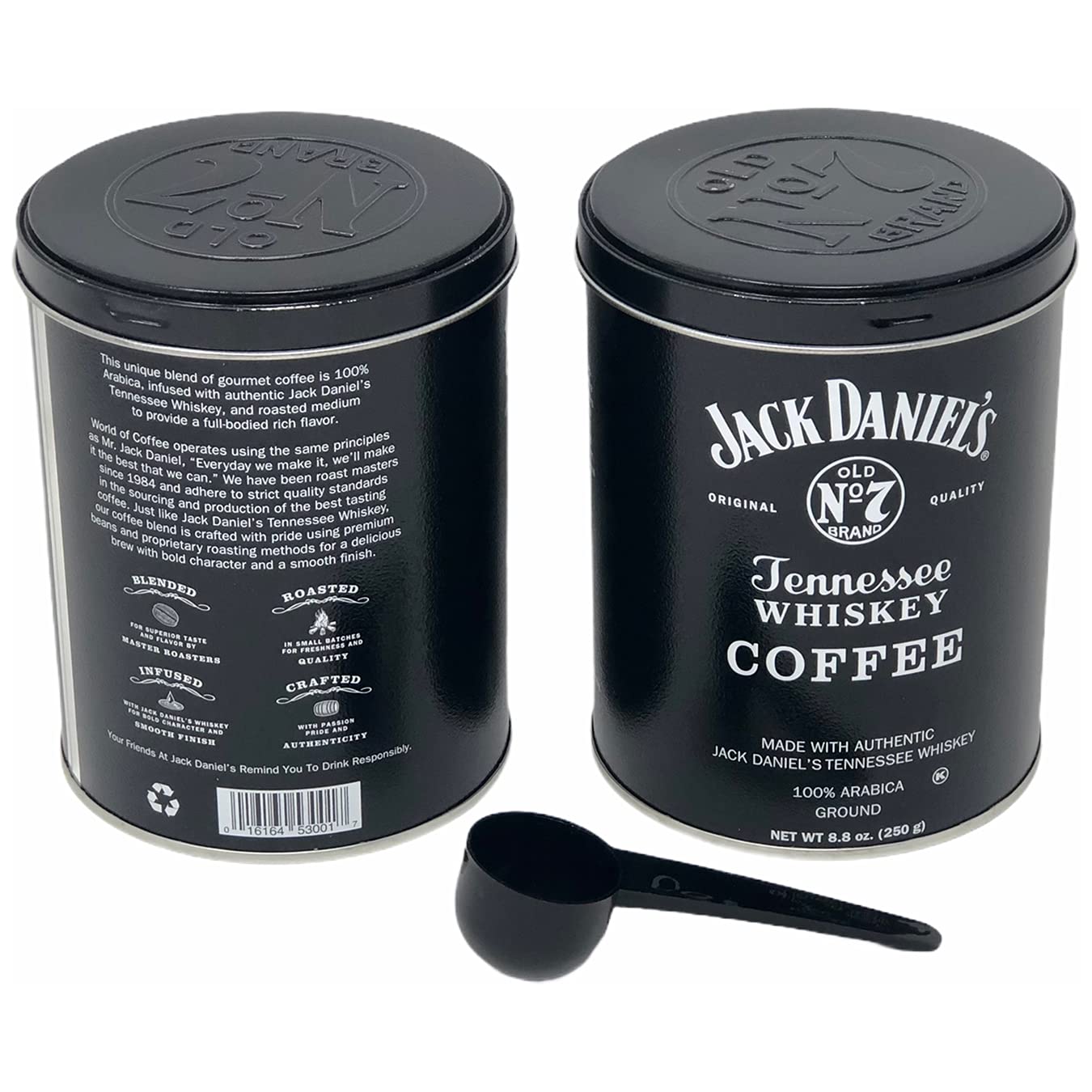 Laras Gourmet Passions Jack Daniels Coffee Pack of 2, 100% Arabica Medium Roast, 8.8oz Each, Includes Measuring Spoon