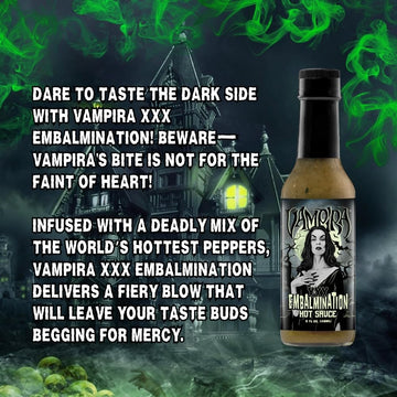 Hellfire Hot Sauce Vampira XXX Green Salsa Verde Gourmet Hot Sauce with Carolina Reaper Peppers, 5 oz.