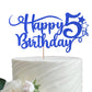 Rsstarxi Birthday Cake Topper - Glitter Number 5, Deep Blue, Paper, 5th Birthday Decoration, Model XM223-deep blue 5th