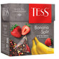 Tess Banana Split Black Tea Compositionblack Tea, Banana And Strawberry Leaf Tea In 20 Pyramid Sachets