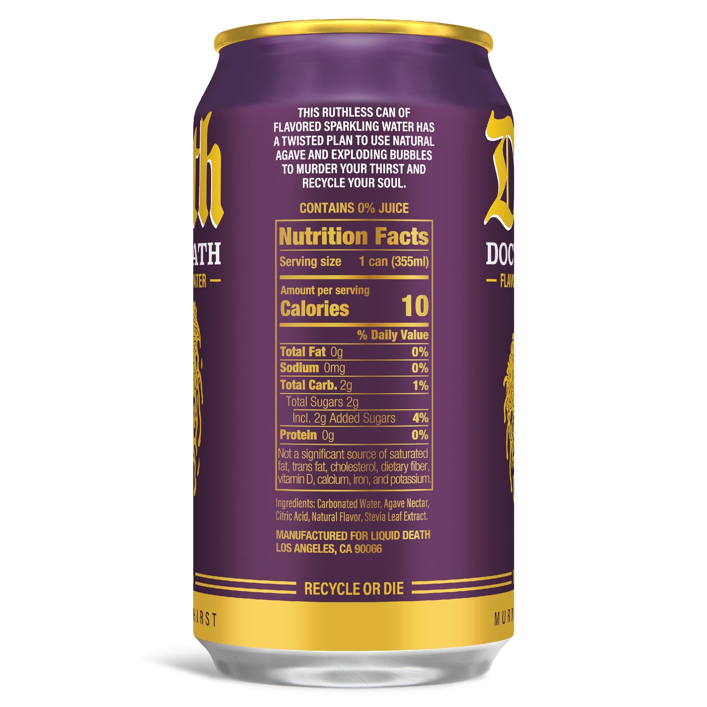 Liquid Death Sparkling Water, Soda-Flavored, Low Sugar, 12-Pack (12oz Cans)