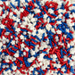 Cake Mate Party Size Patriotic Shimmer Sprinkles - Red, White & Blue Confetti Sprinkles With Stars For Cakes, Cupcakes, Cookies,