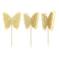 Gyufise 24Pcs Butterfly Cupcake Toppers Glitter Hollow 3D Butterfly Cupcake Picks Decorations For Butterfly Theme Wedding Annive