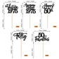 YCTHUNFISH 30 Pack Cupcake Toppers Glitter 50th Birthday Decorations Bamboo Black