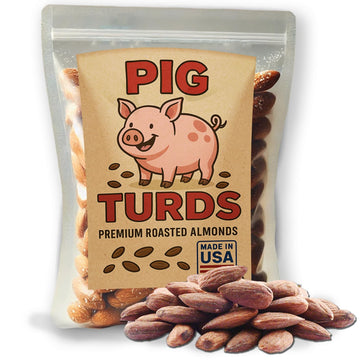 Pig Turds Perfectly Salted Slow Roasted Almonds - Ideal Snack for Any Occasion, Crafted in Small Batches, Perfect Easter Basket 