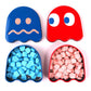Pacman Ghost Sours (2 Pack) Cherry And Blue Raspberry Ghost Shaped Candies With 2 Gosutoys Stickers