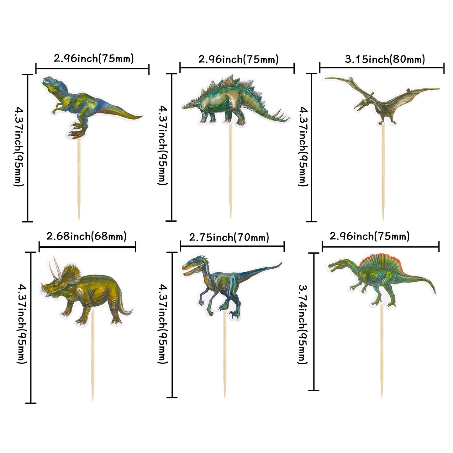 Gyufise 36 Pack Dinosaur Cupcake Toppers Roar Dinosaur Cupcake Picks Dino Theme Baby Shower Kids Birthday Party Cake Decorations