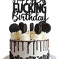 Caiwowo Birthday Cake Topper - Funny Black Glitter Design for 19th Birthday Celebration - Paper Material