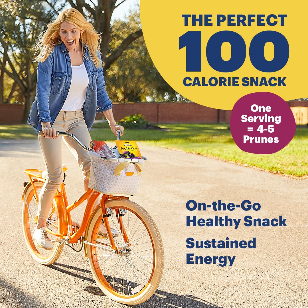 Sunsweet Pitted Prunes with Probiotics, Unsweetened, Dried, Gluten Free, Elderberry Flavor, 6oz, 8 Pack