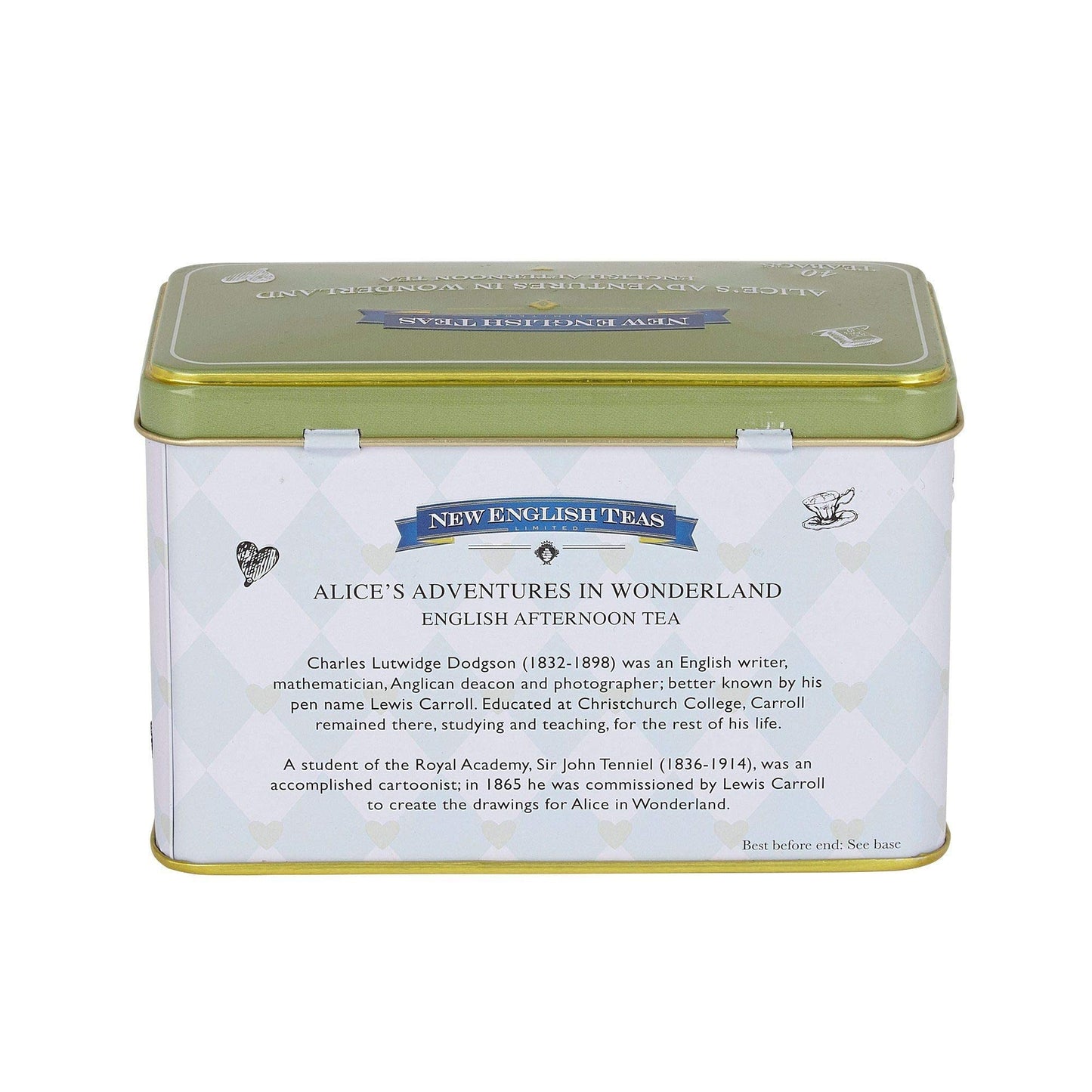 New English Teas Alice In Wonderland Tea Tin With 40 English Afternoon Teabags, Mad Hatter Tea Party