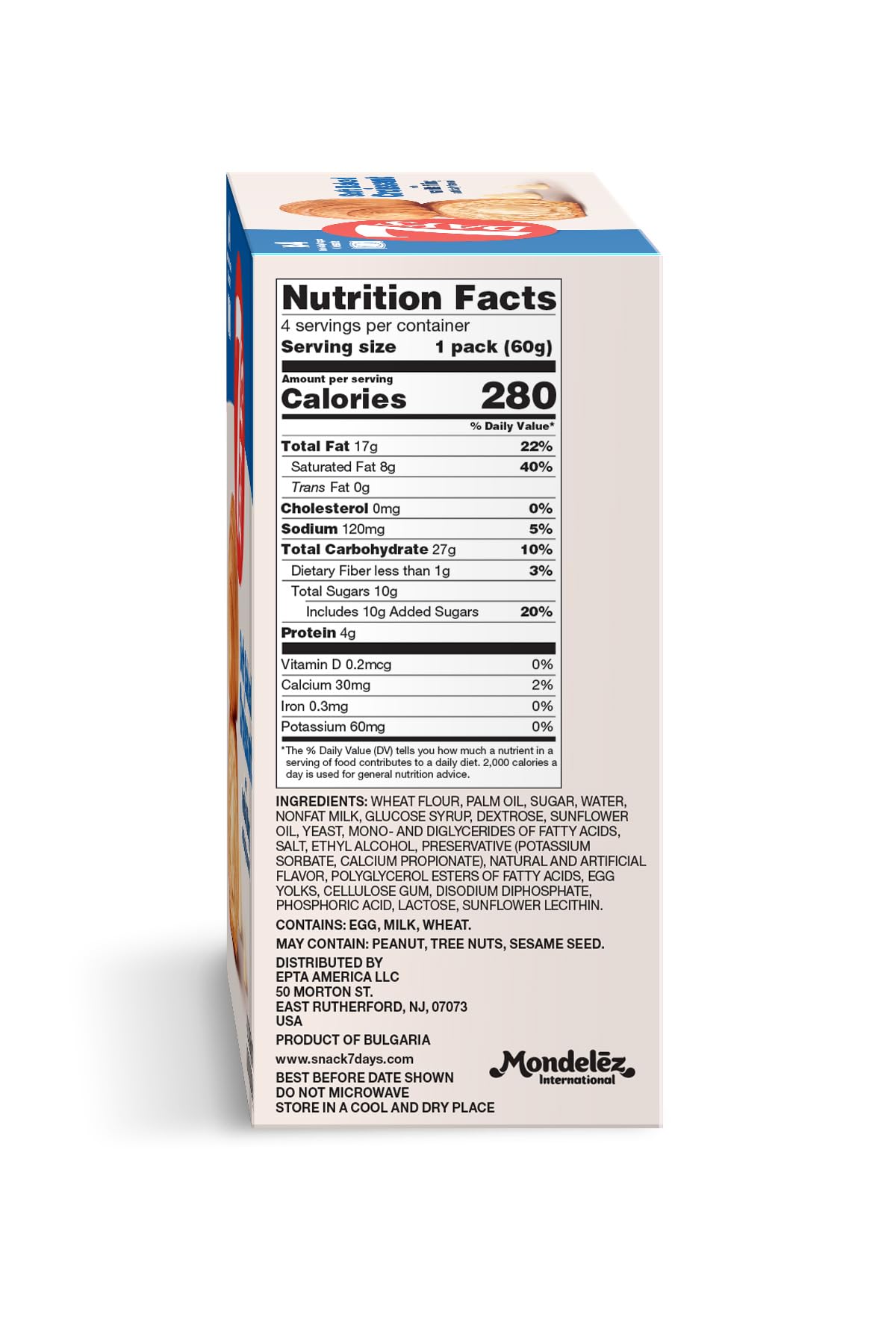 7Days Soft Croissant Multipacks (16 Pack), Vanilla, 4 Boxes, Non-Gmo Breakfast Pastry (2.12Oz, Pack Of 16)
