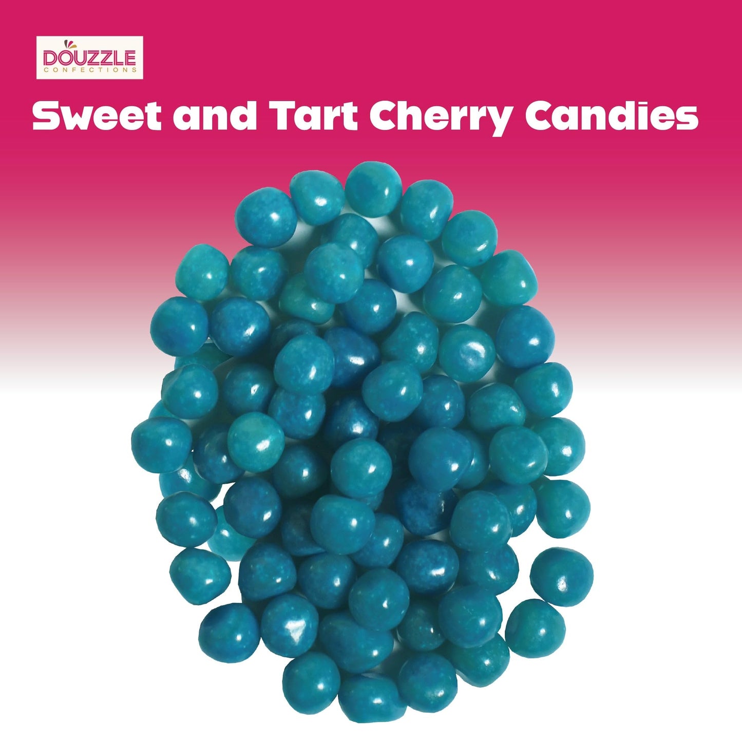 DOUzzle Back To School Cherry Sours Blue Candy Balls, Chewy Candies (11oz, 1 Pack) Party Favor, Goodie Bag & Pinata Filler - Glu
