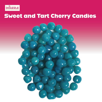 DOUzzle Back To School Cherry Sours Blue Candy Balls, Chewy Candies (11oz, 1 Pack) Party Favor, Goodie Bag & Pinata Filler - Glu