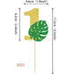 24 Pcs 1St Birthday Cupcake Toppers Glitter Numer 1 Palm Leaf Cupcake Picks Wild One Baby Shower Kids 1St Birthday Party Cake De