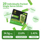 Tian Hu Shan Matcha Green Tea Sticks, Portable Matcha Powder Unsweetened No Additives, Suger Free, Single Serve 20 Count