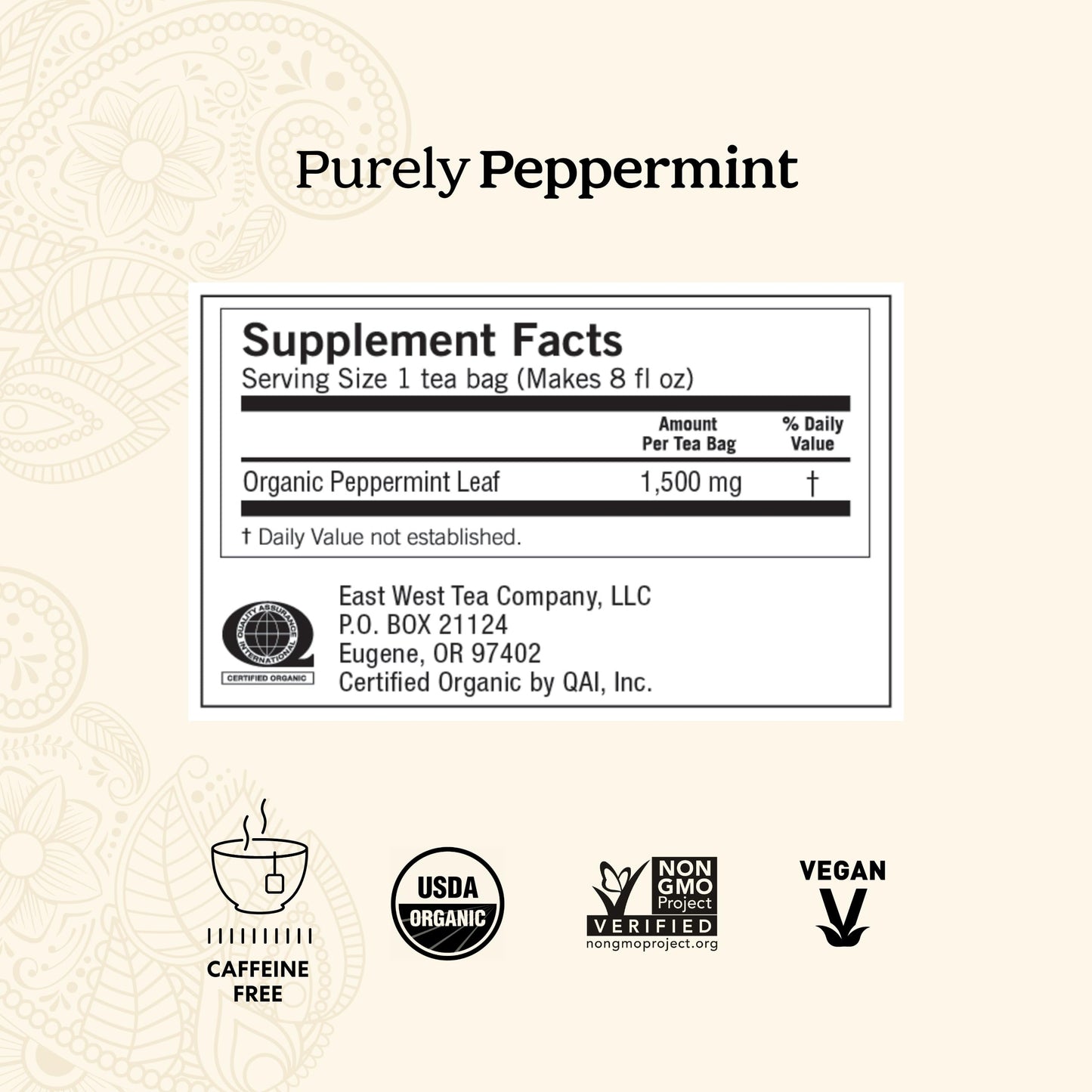 Yogi Purely Peppermint Tea - Caffeine-Free Organic Tea Bags - 64 Count (4 Packs)